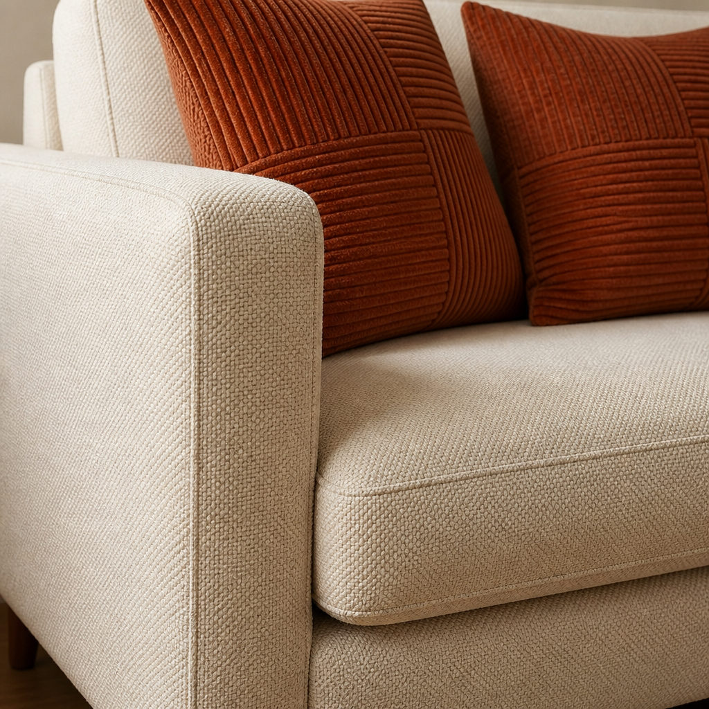 Rust Kissen Bouclé Mid-Century